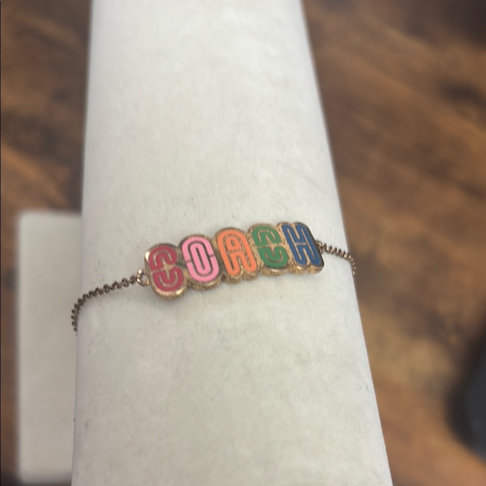 Coach Gold Bracelet with Colorful Letters